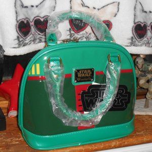 Star Wars Bounty Hunter BOBA FETT Loungefly Satchel Handbag MINT GORGEOUS XMAS